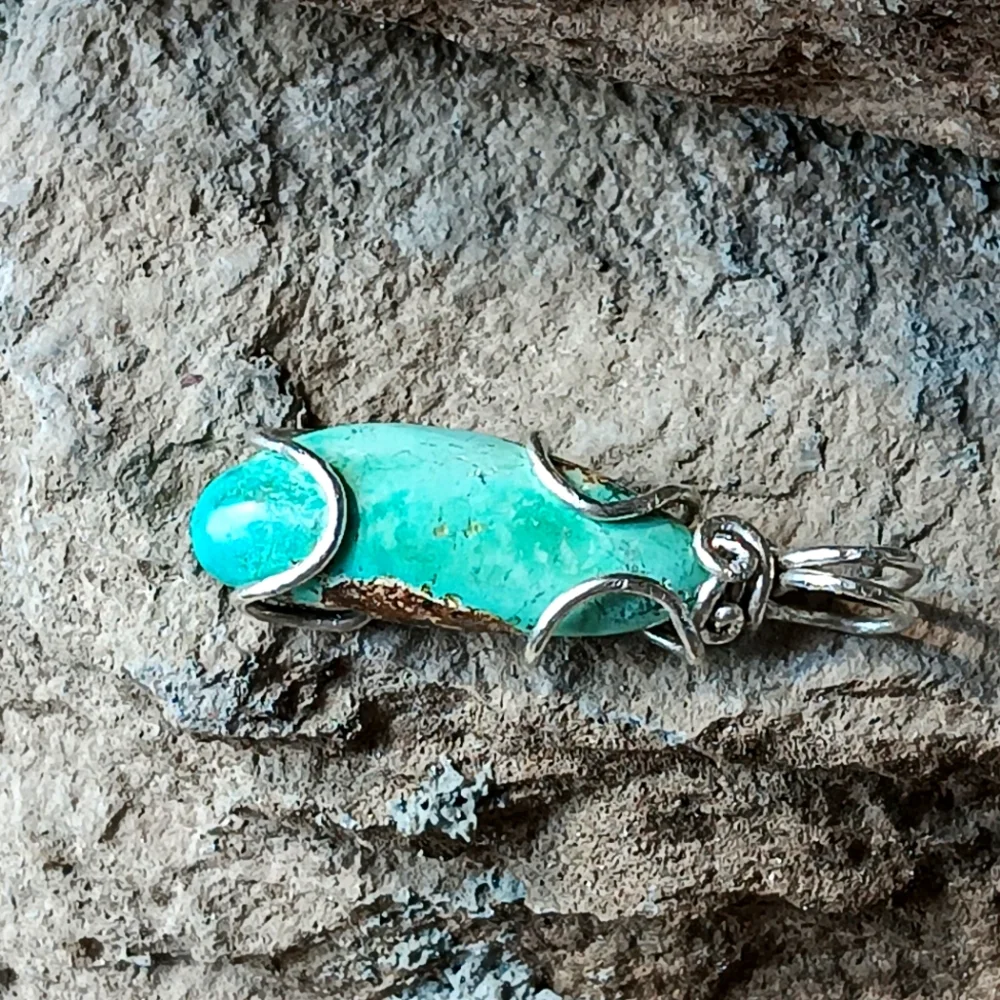 Turquoise Pendant Sterling Silver - Picture 4 of 9